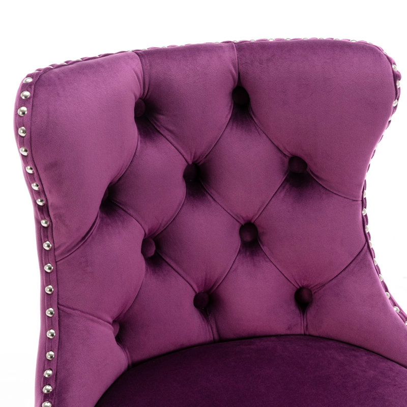 Velours avec support de dossier, siège réglable de 25 à 33 pouces, base, mauve, 2 pour la hauteur de l'îlot de cuisine de pub, dossier à la base, confortable, mauve de 2