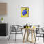 Estampe numérique bleue sur fond jaune, design par Matthew Piotrowicz-1989910661-1989910660