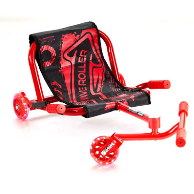 Rouler sur un scooter, capacité de charge de 132 lb, balançoire d'un côté à l'autre pour une course incroyable alimentée par Zig-Zag Motion, rouler sur un jouet à la dérive pour les enfants de 4 ans et plus, roule sur n'importe quelle surface dure pour l'intérieur et l'extérieur, rouge