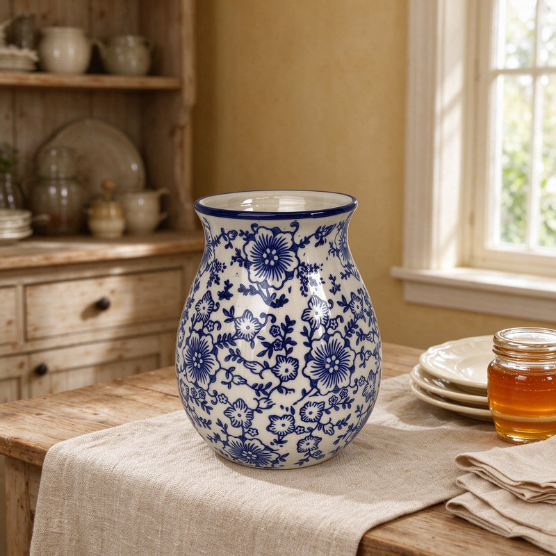 Ceramic / Porcelain Cylinder Utensil Crock