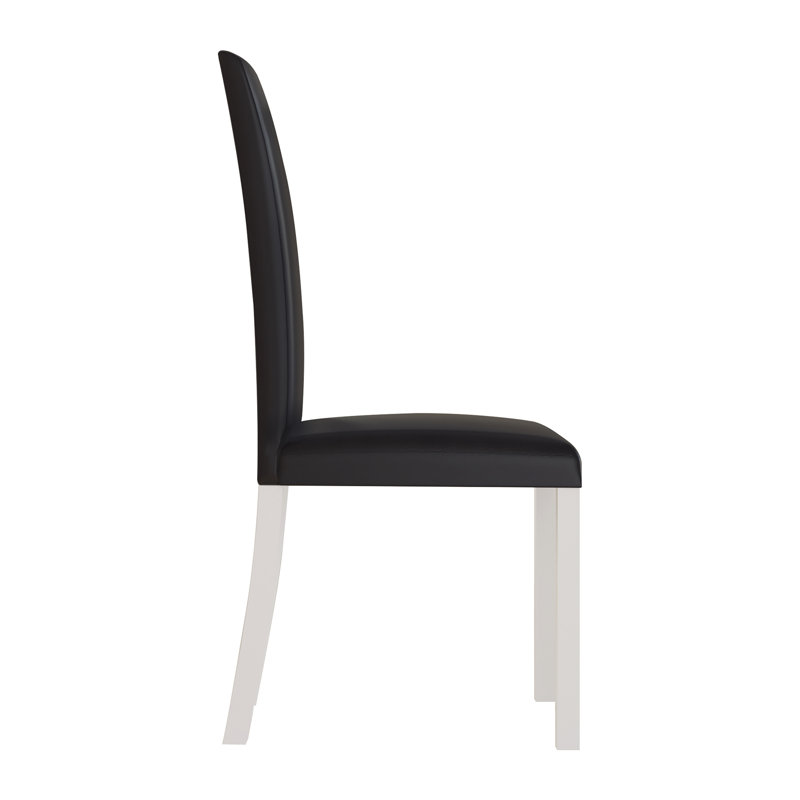 Chaise parsons en polyuréthane Neli, Noir, noir, noir, noir, Blanc