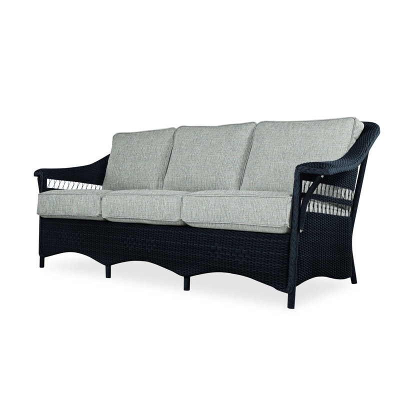 Nantucket Outdoor 3 - Seat Patio Sofa, Demo Skyway, Ebony