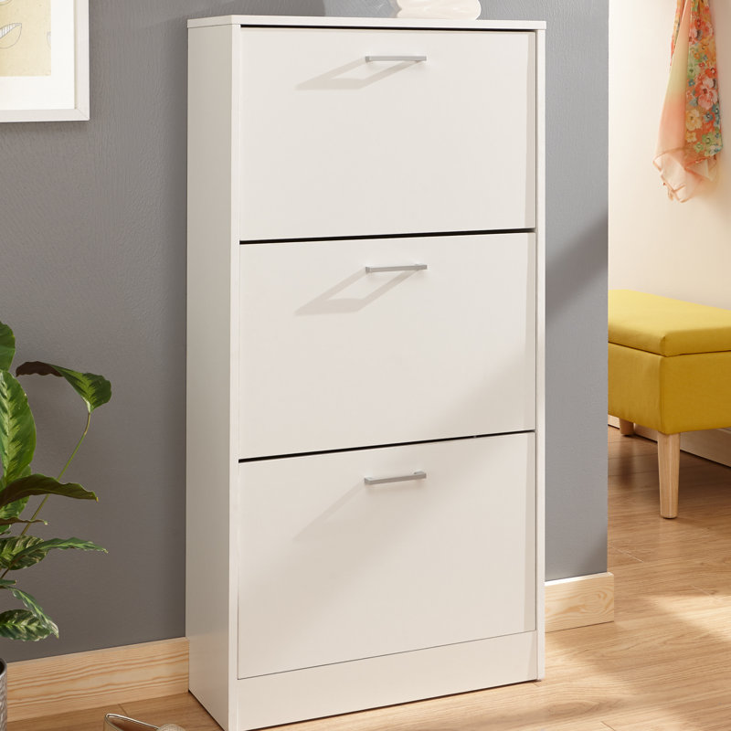 18 Pair Shoe Storage Cabinet, White