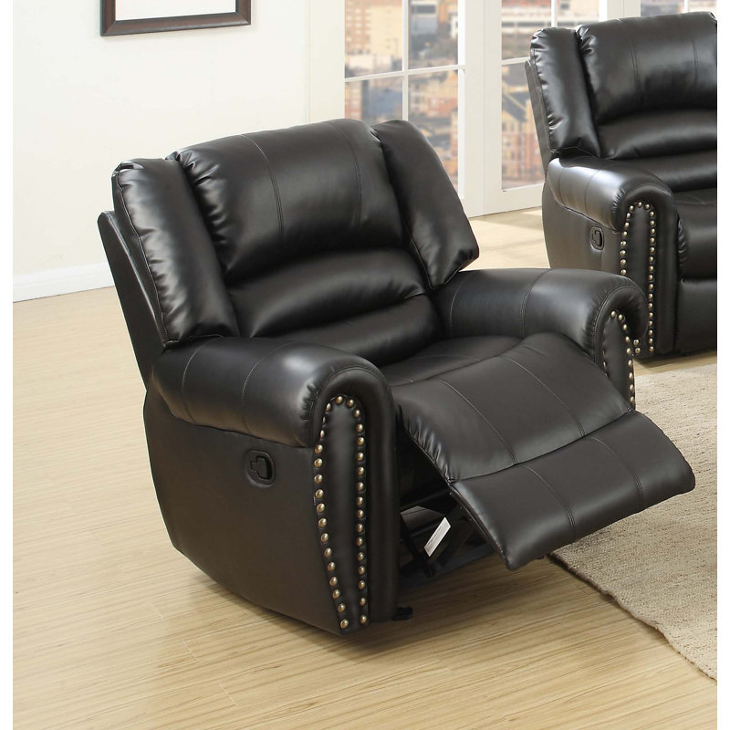 Fauteuil inclinable et oscillant en cuir reconstitué, Noir