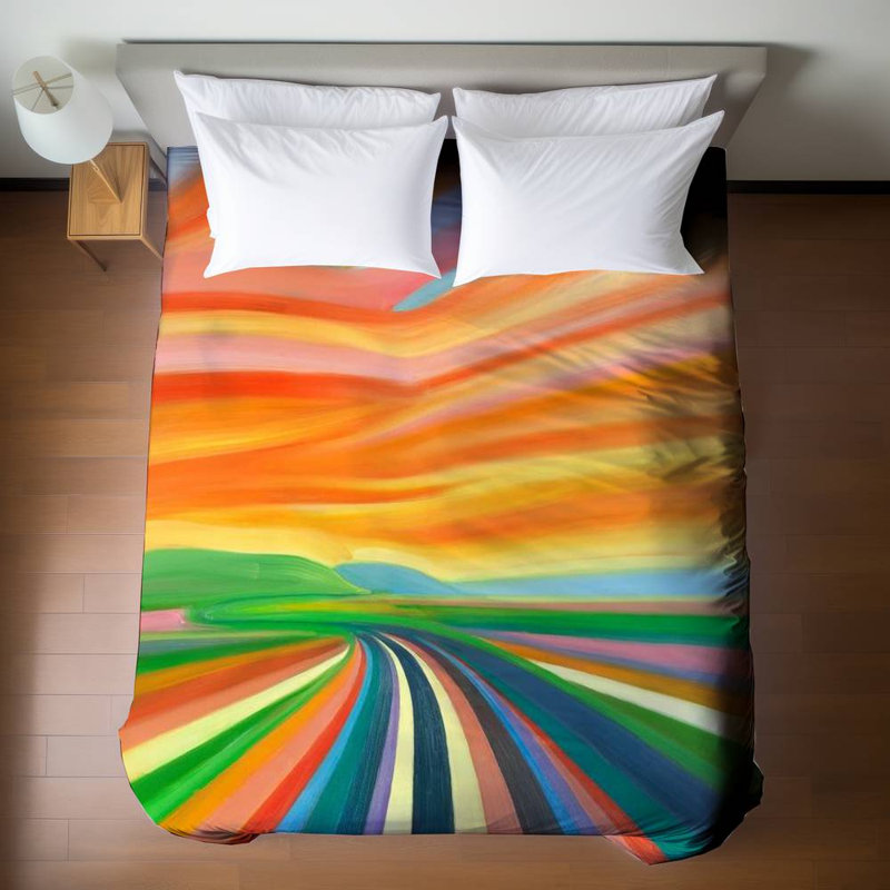 Housse de couette Colorful Road - Décoration de chambre à coucher | Blue Mountains
