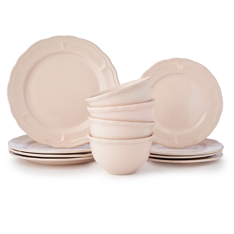 Service de table 12 pièces, service pour 4 Madison Blush, Rose