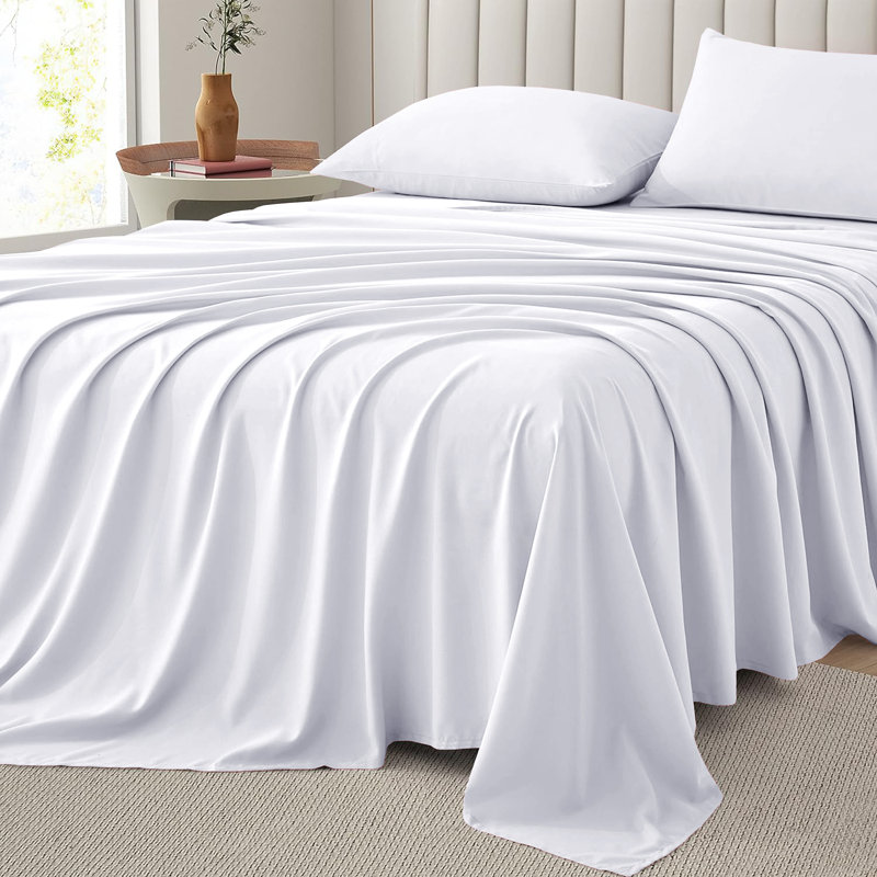 Nycolas 100% Cotton Flat Sheet, White, Double (4'6)