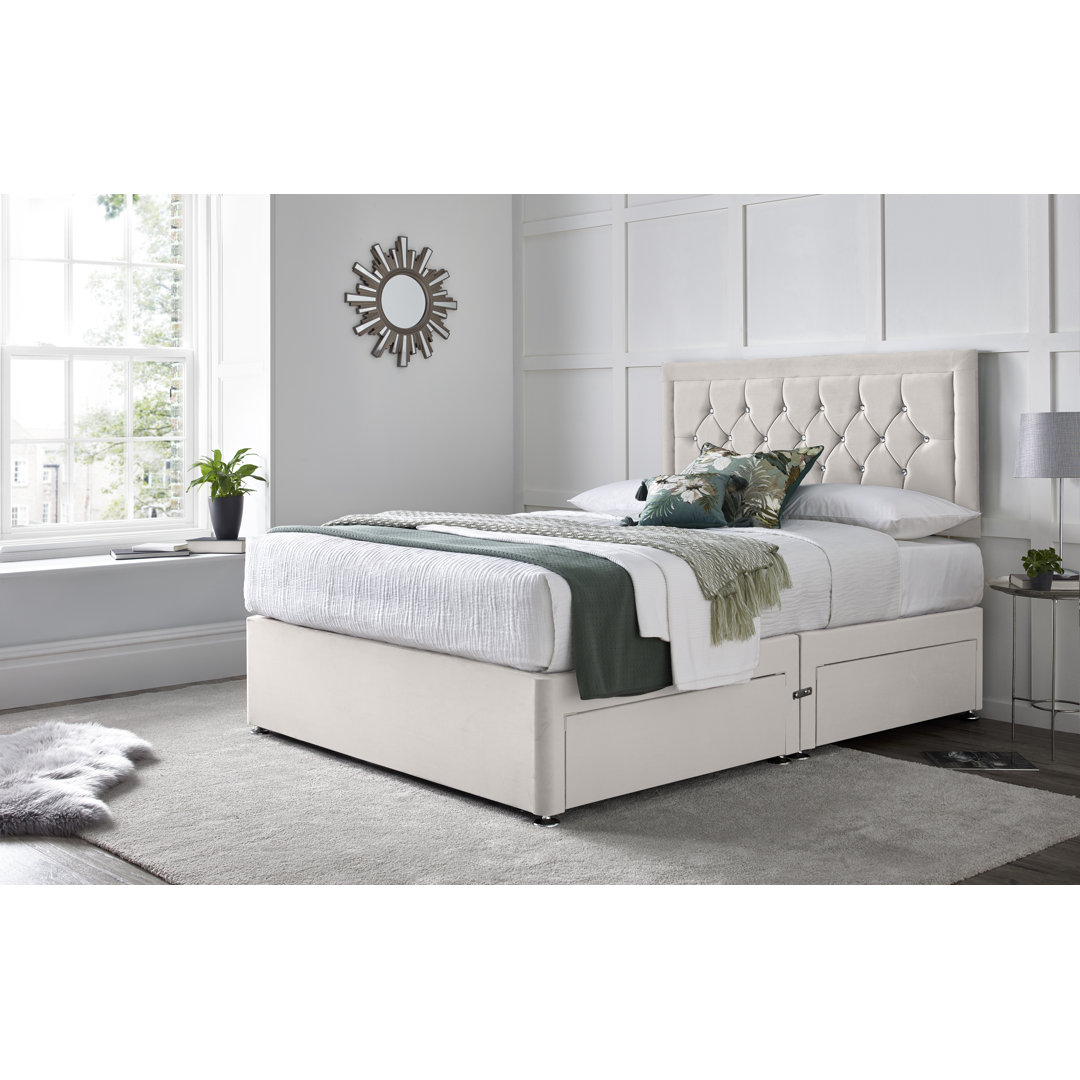 Fly Princess Divan Bed with 24" Headboard on Struts