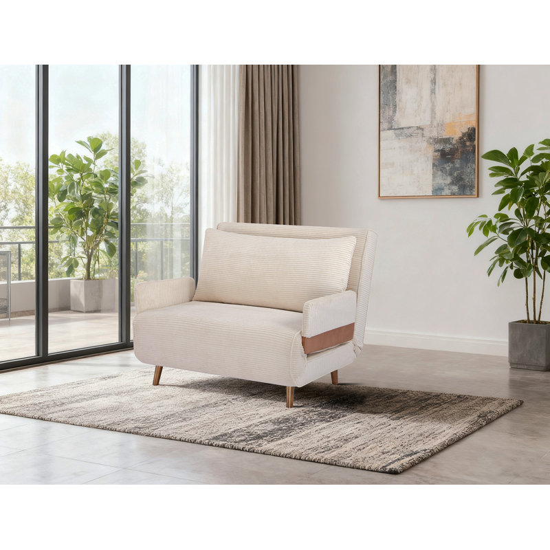 Sven Sofa Bed– 3 In 1 Upholstered Accent Chair Bed-Convertible Sleeper Sofa Chair, Beige
