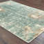 Tapis bleu / gris à motif abstrait tissé à la main Kirkpatrick-1943279158