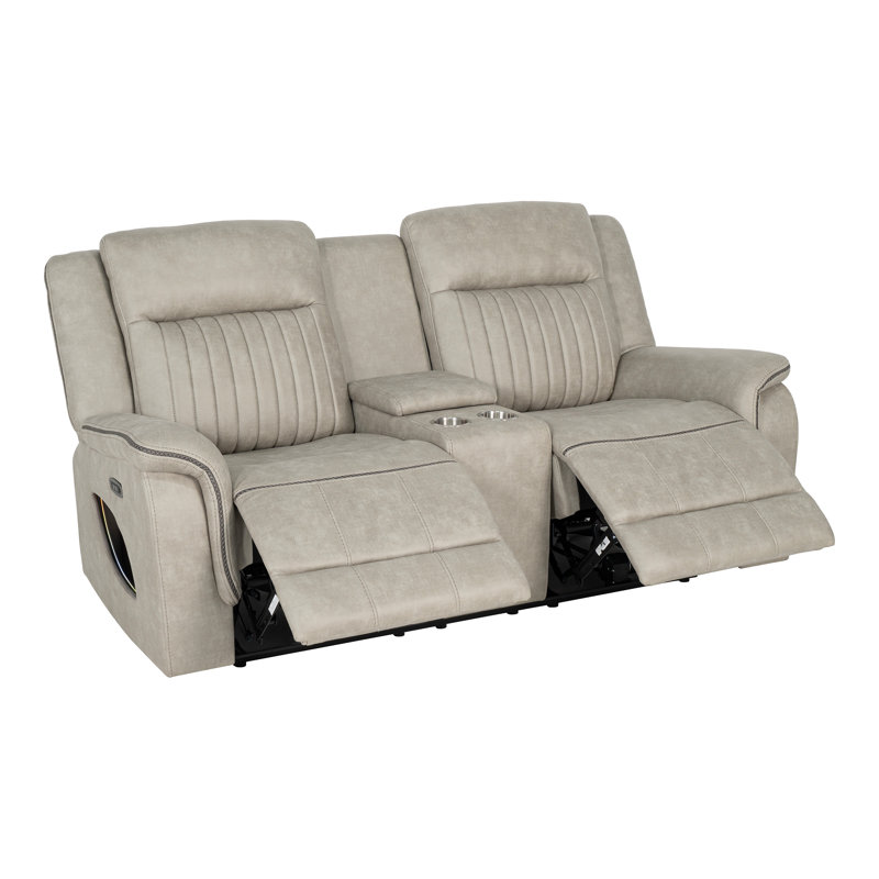 Causeuse inclinable électrique avec porte-gobelets Bhatnagar, Marron clair