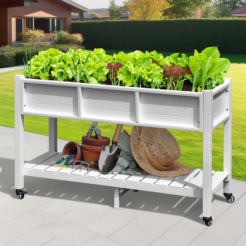 Rufaidah Raised Garden Bed with Drainage Holes, White