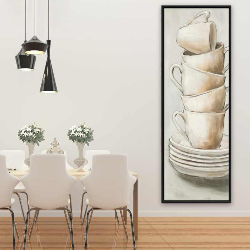 «Stacked Cups» sur toile, 60"H x 20"W
