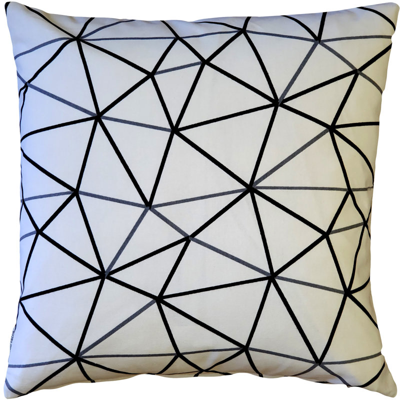 Geometric Cotton Throw Pillow, 17" H x 17" W