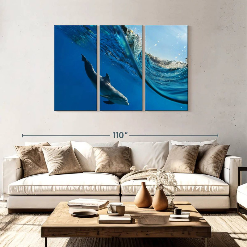 Dolphin Under The Wave, 48" H x 74" W