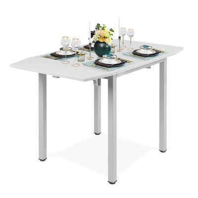 Kenyia Extendable Metal Base Dining Table