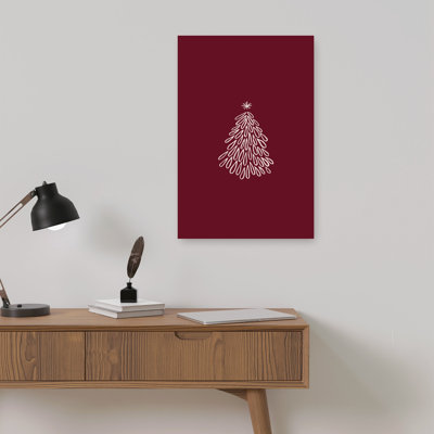 Élégant arbre de Noël abstrait, arbre de Noël minimaliste, pin, paysage d'hiver, impression murale