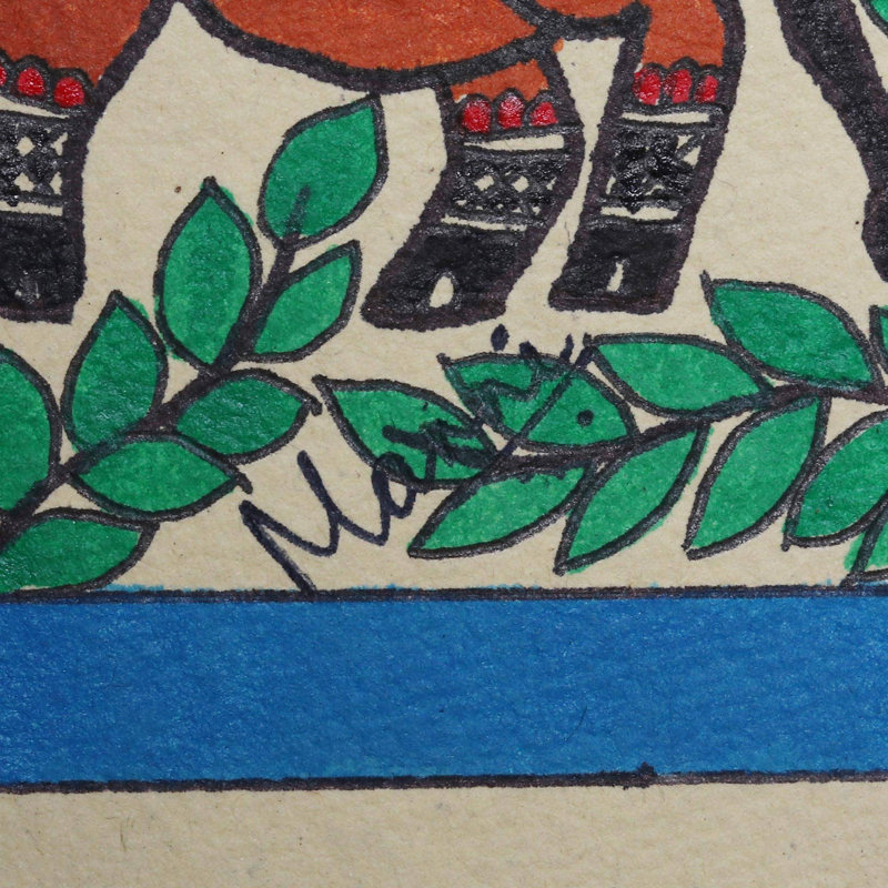 Reproduction murale en polyester Madhubani