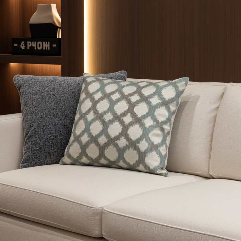 Dream Linen Indoor/Outdoor Pillow Cover & Insert, 20" H x 30" W, Gray/Blue, Rectangular