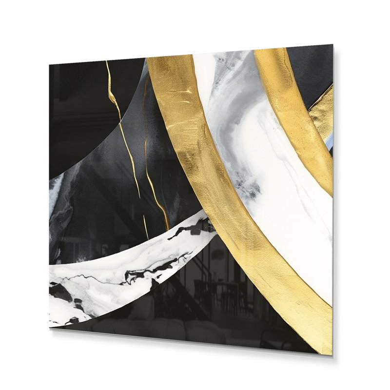 Glam Abstract Wall Decor on Metal, 16" H x 16" W x 1" D