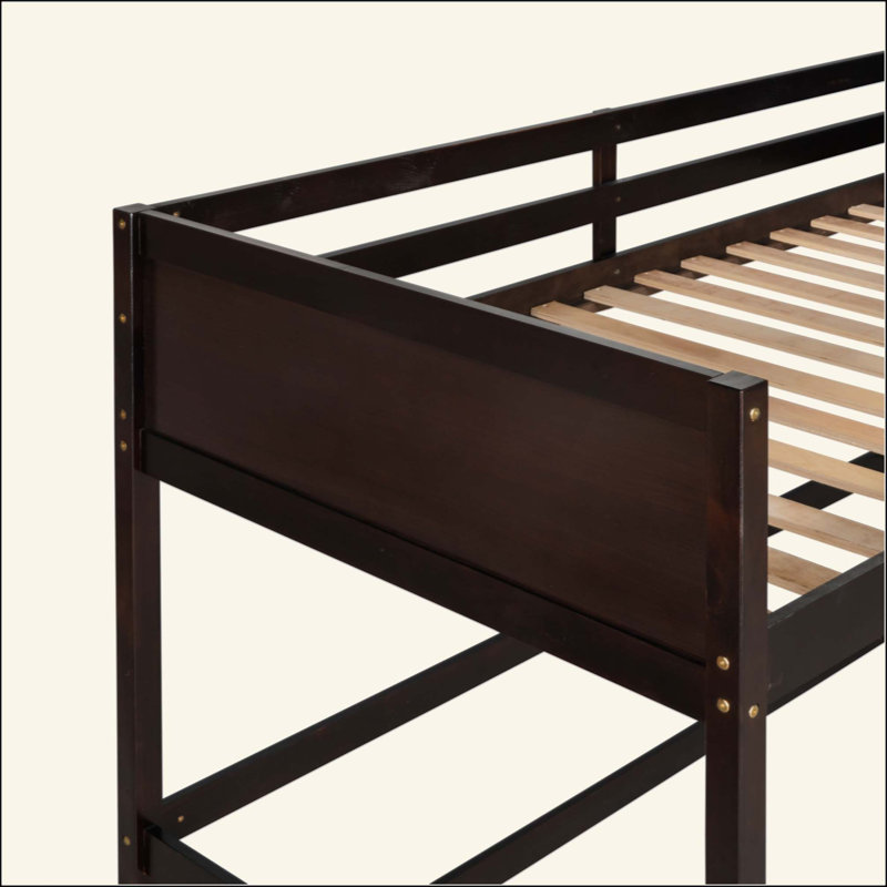 Lit mezzanine en bois avec échelle, Espresso
