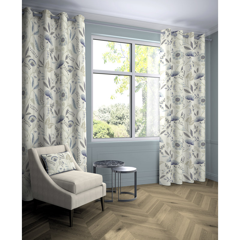 Redruth Cotton Blackout Sliding Panel Pair, Width 116 x Drop 182 cm