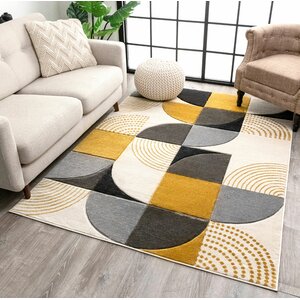 Well Woven Margot Performance Gold/Gray/Black Rug & Reviews | Wayfair