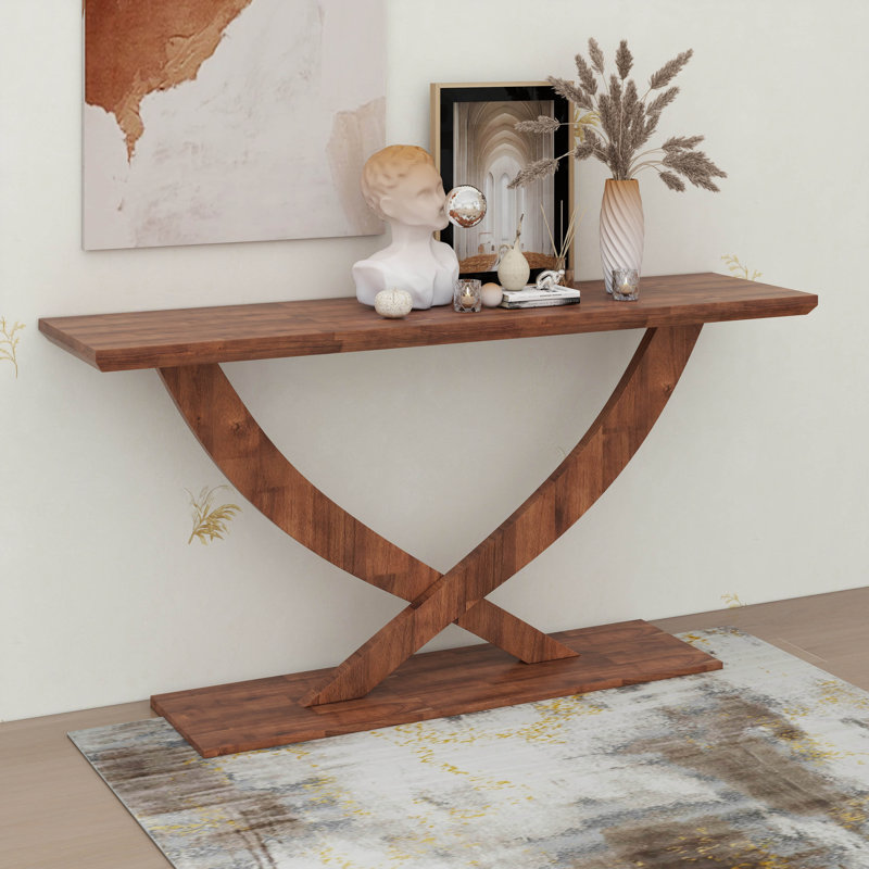 Console Home Home Modern, avec pieds croisés, Brun