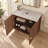 36" Mid-century Modern Bathroom Vanity with Sintered Stone Top, Fluted Cabinet Doors & Gold Handles (Sink Not Included)