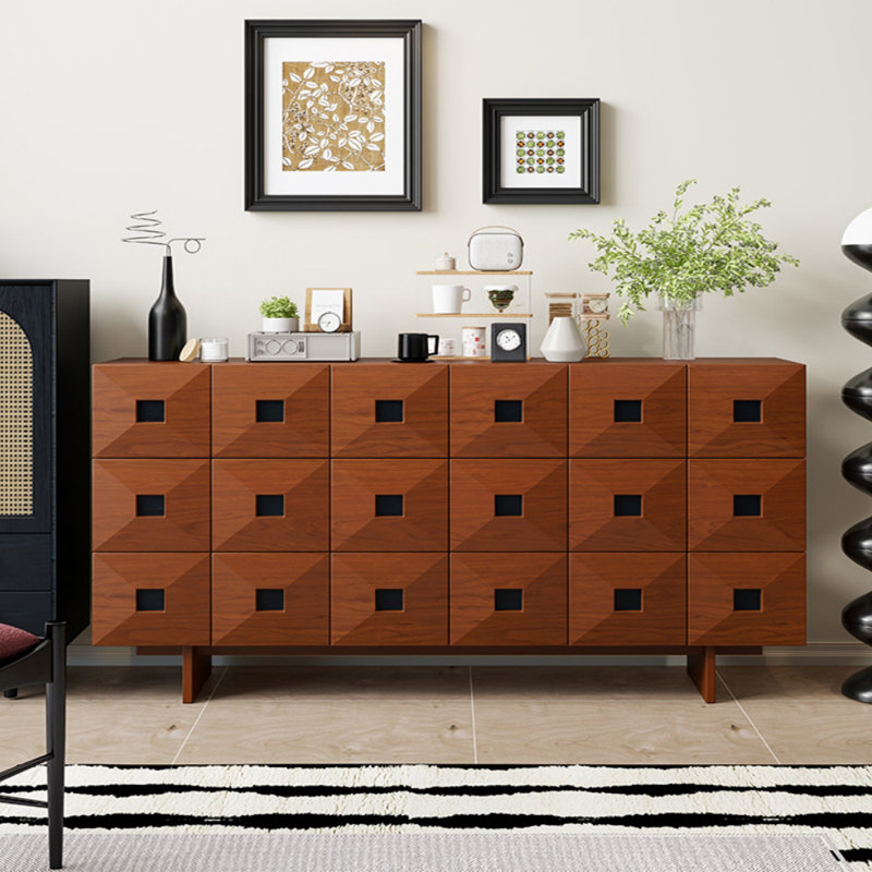 Buffet de salon New Style, H 33,46 po x l 59,06 po x P 15,75 po, Brun