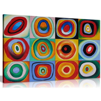 Leinwandbild „Farbstudie Quadrate“ von Wassily Kandinsky, Kunstdruck