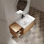 Meuble-lavabo mural avec tablettes de rangement pour lavabo en céramique et porte à fermeture en douceur-1910253990