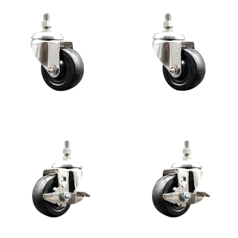 4 Piece Hard Rubber Caster Set