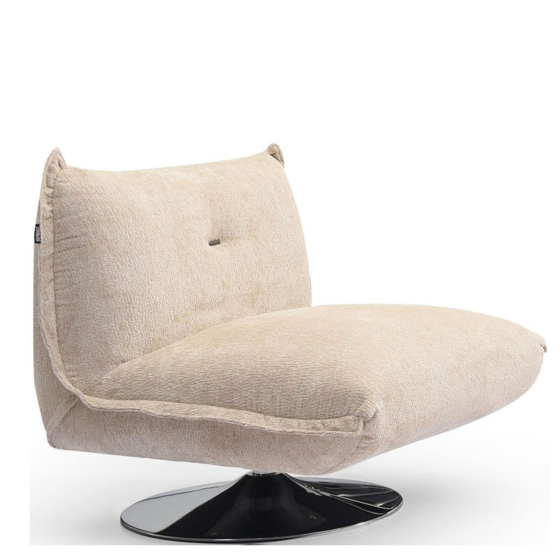 Fauteuil d'appoint pivotant large 31,5 po Prattsburgh, Polyester beige
