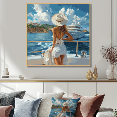 Anae Woman Influencer On A Yacht II - woman Wall Art