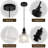 Black Ribbed Glass Adjustable Pendant Light