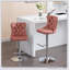 Tabourets de bar pivotants en velours à hauteur réglable de 25 à 33 pouces, base chromée moderne pour plus de confort et de style-421688191