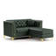 Canapé Chesterfield de luxe modulaire avec détails en similicuir et en métal