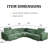 Zierre Green Flannel Power Reclining Sectional with Adjustable Headrest-371739001