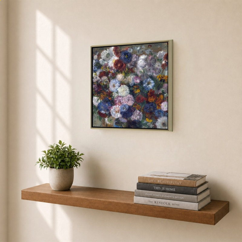 «Beautiful Flowers» par Edgar Degas - Impression sur toile, H 28 po x l 28 po, Champagne