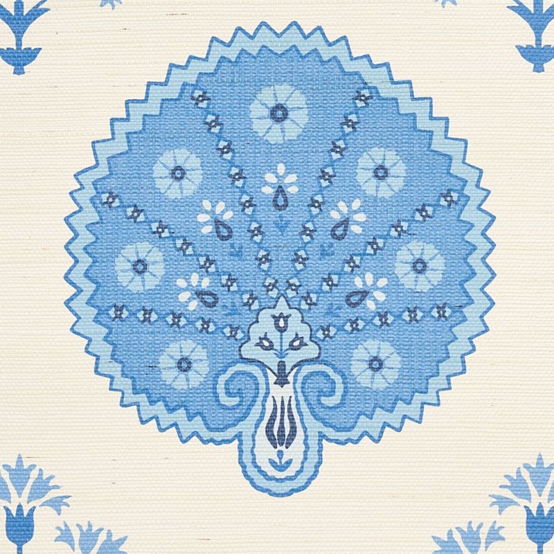Papier peint Chambis Crown Sisal, Bleu