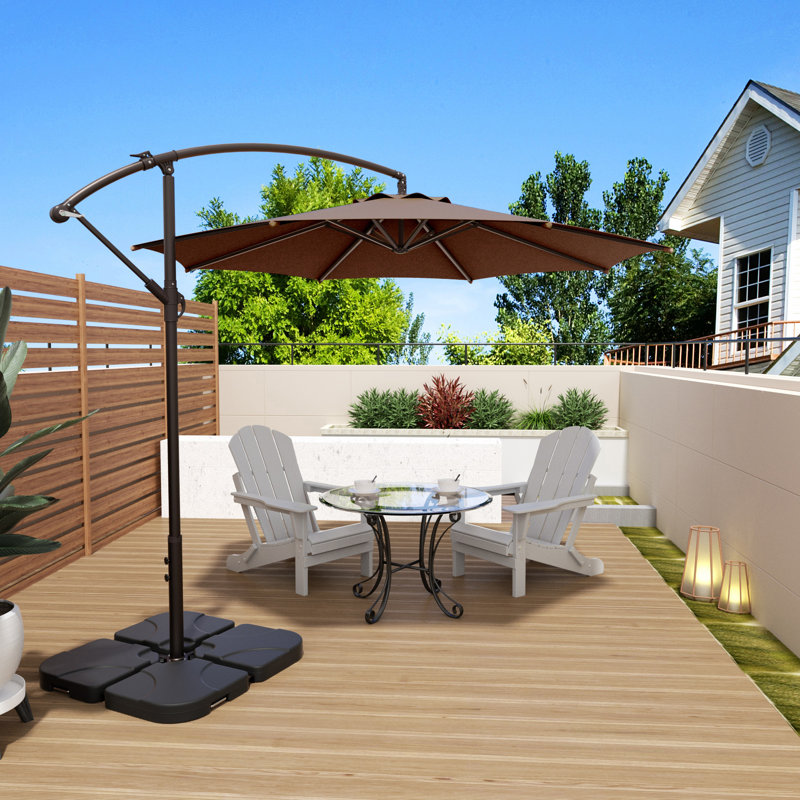 Parasol déporté Hartt de 3 m, Brun