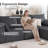 108" Modular Sofa Corduroy Modern L Shaped Sectional For Living Room-1473597346