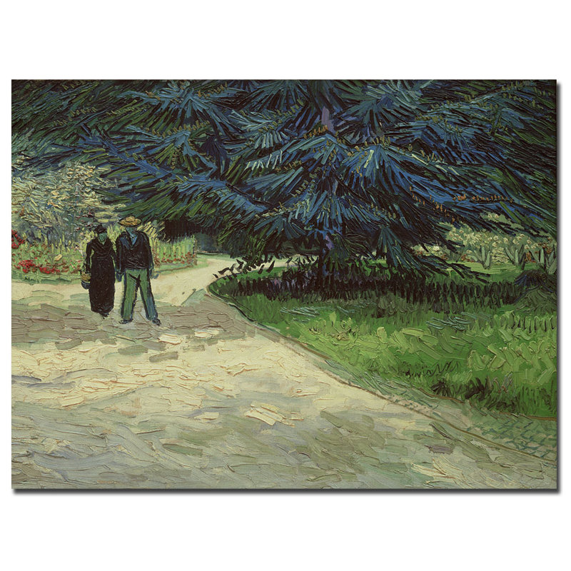 Vincent Van Gogh Couple in Park Landscape Canvas Art