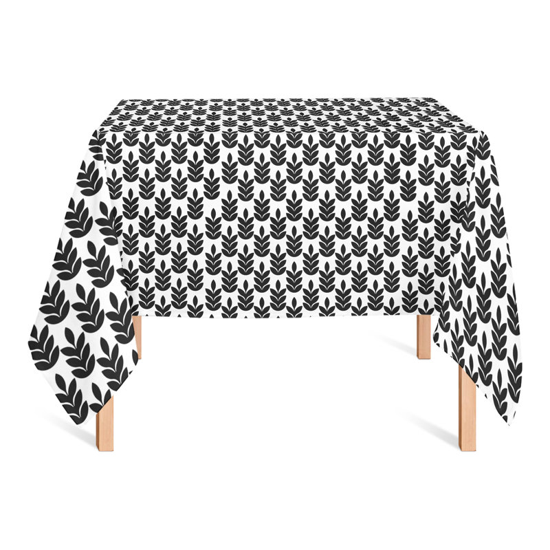 Abdul-Muiz Floral Square Tablecloth, Black