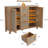 Rattan Buffet Sideboard Cabinet, Coffee Bar Cabinet with 3 Drawers, Boho Kitchen Accent Storage Cabinet  for Dining Room, Living Room, Entryway, Light / Dark Oak-1065388078