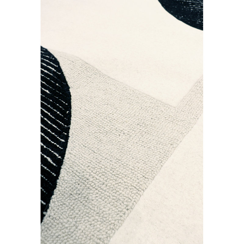 Edgy Hand Tufted Abstract Area Rug, Rectangle 5' x 8'