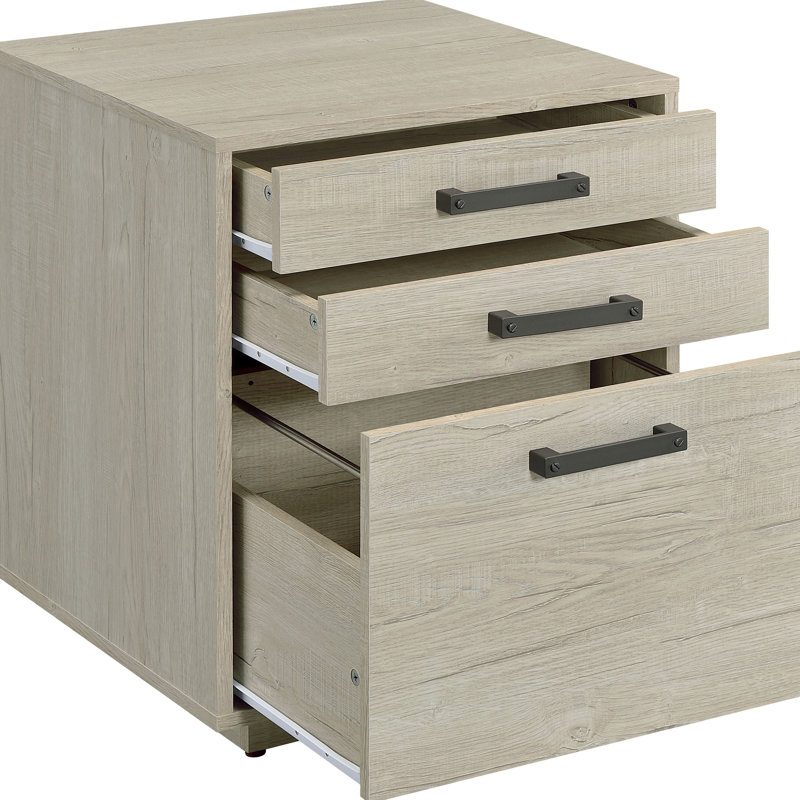 Blanc et gris, autoportant, 3 tiroirs, classeur, bureau personnel, accoudoirs, design, look contemporain, matériau principal Armoire 4 tiroirs autoportante en gris délavé, avec accoudoirs et fabrication, 19,17