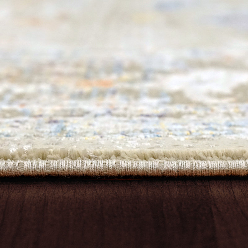 Tapis gris / or / bleu Layana, Rectangle 9 pi 2 po x 12 pi 10 po
