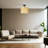 Elegant Oak & Black Chandelier, 11.8 in Diameter x 11.8 in Height | Sturdy Metal Body with Bamboo Cap | E27 Socket, Max 40W | IP20 Rating | Ideal for Dining Room, Living Room, & Modern Décor-1845632161
